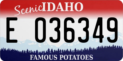 ID license plate E036349
