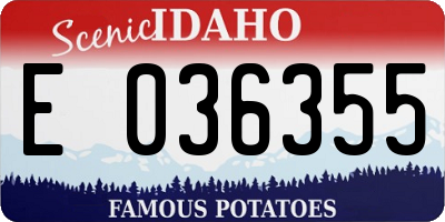 ID license plate E036355