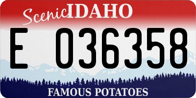 ID license plate E036358