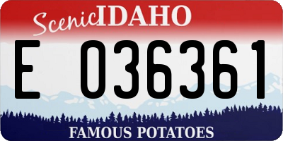 ID license plate E036361