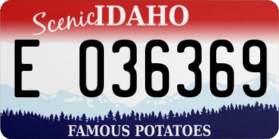 ID license plate E036369