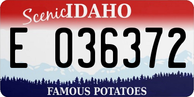 ID license plate E036372