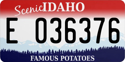 ID license plate E036376