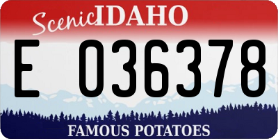 ID license plate E036378