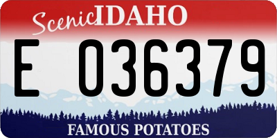 ID license plate E036379