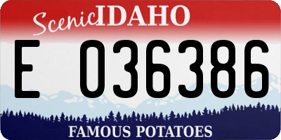 ID license plate E036386
