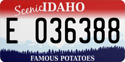 ID license plate E036388