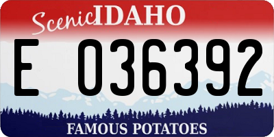 ID license plate E036392