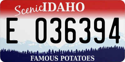 ID license plate E036394