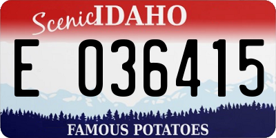 ID license plate E036415