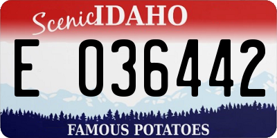 ID license plate E036442