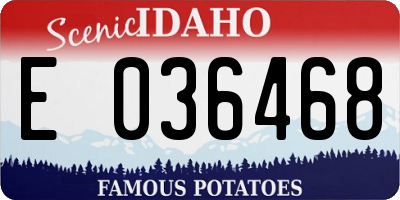 ID license plate E036468