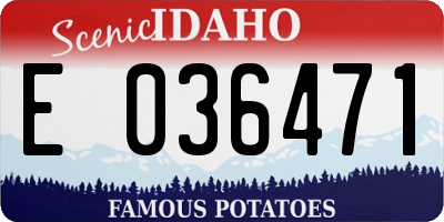 ID license plate E036471