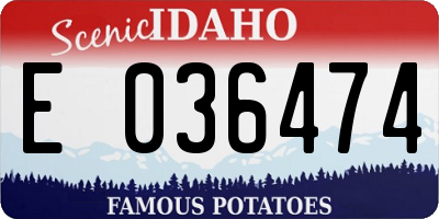 ID license plate E036474
