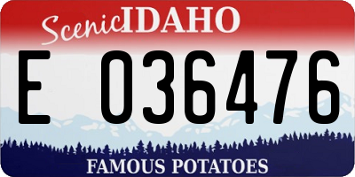 ID license plate E036476