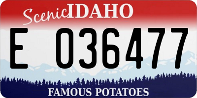 ID license plate E036477