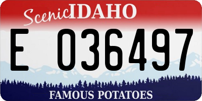 ID license plate E036497