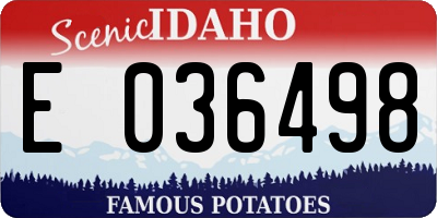 ID license plate E036498