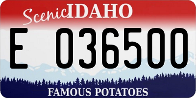ID license plate E036500