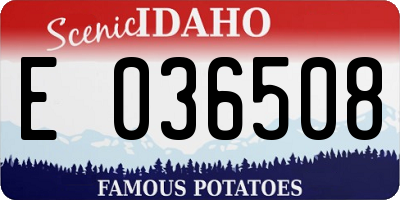 ID license plate E036508