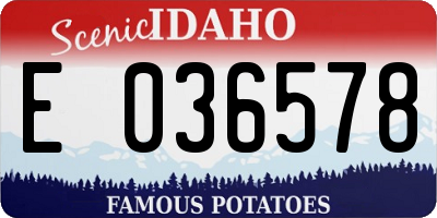 ID license plate E036578