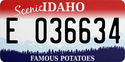 ID license plate E036634