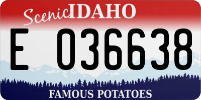 ID license plate E036638