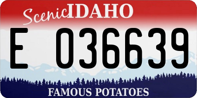 ID license plate E036639