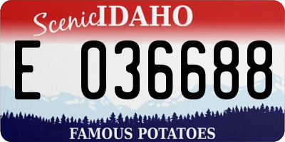 ID license plate E036688