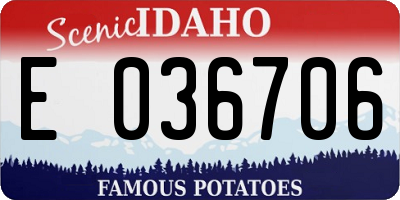 ID license plate E036706