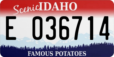 ID license plate E036714