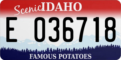 ID license plate E036718