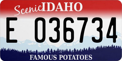 ID license plate E036734