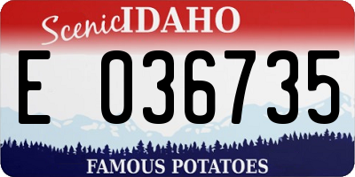 ID license plate E036735