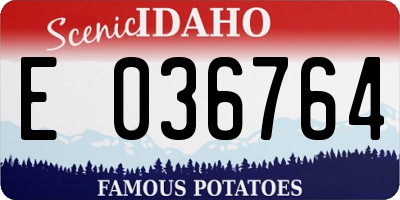 ID license plate E036764