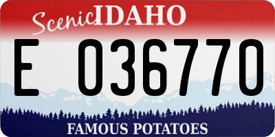 ID license plate E036770