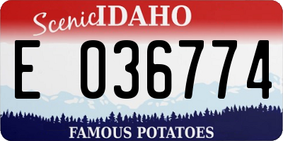 ID license plate E036774