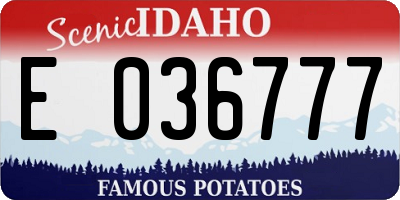 ID license plate E036777