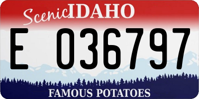 ID license plate E036797