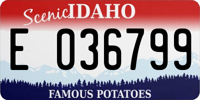 ID license plate E036799