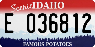 ID license plate E036812