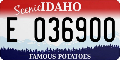 ID license plate E036900