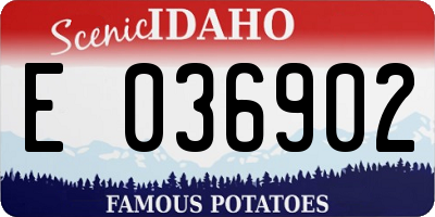 ID license plate E036902