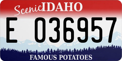 ID license plate E036957