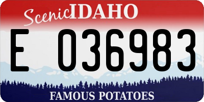 ID license plate E036983