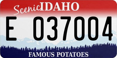 ID license plate E037004