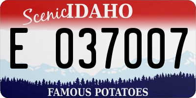 ID license plate E037007
