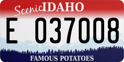 ID license plate E037008