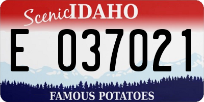 ID license plate E037021