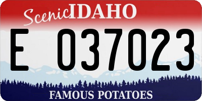 ID license plate E037023